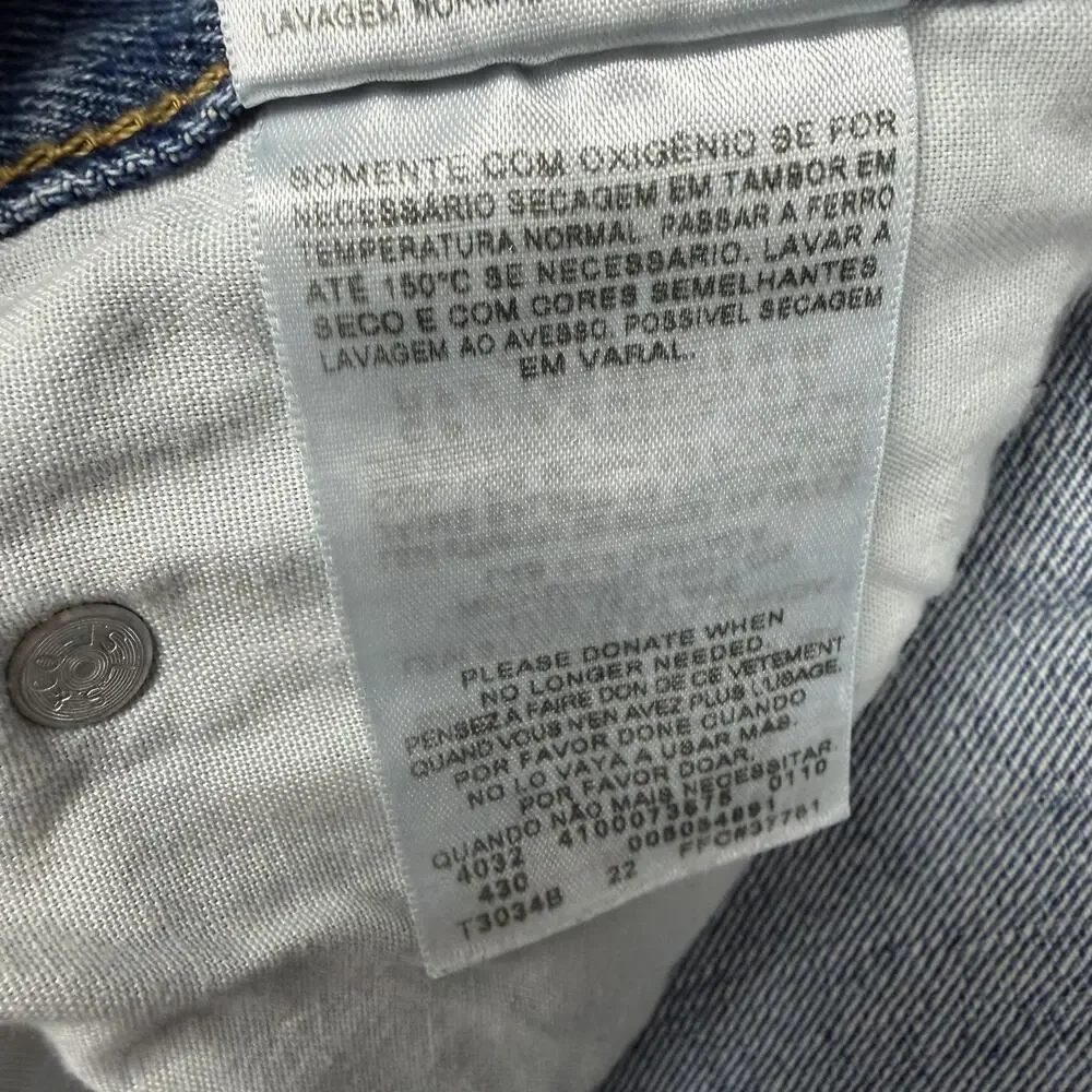 Levis 505 Jeans Mens 36x31 Blue Regular Fit Straight Mid Wash Denim Classic